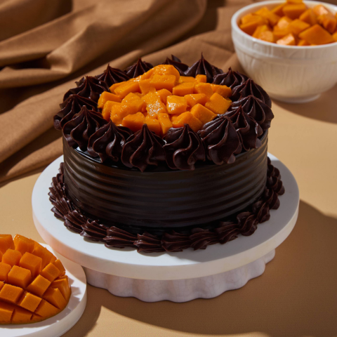 Mango Dark Chocolate Cake