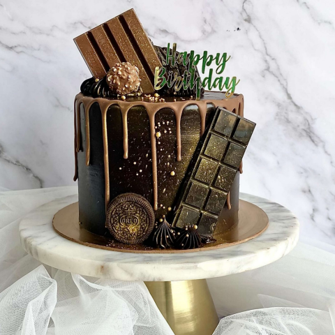 Birthday Bliss Dark Chocolate Cake
