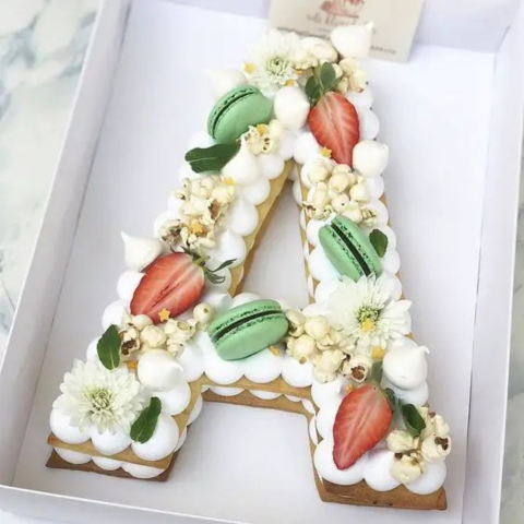 Mixed Fruit 'A' Alphabet Cake