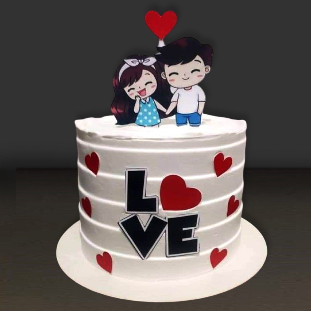 Girl and Boy Love Cake