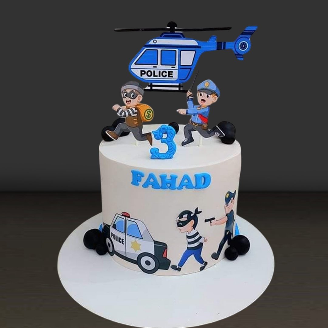 Police and Thief Theme Cake