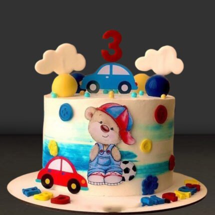 Teddy Bear and Car Theme Cake