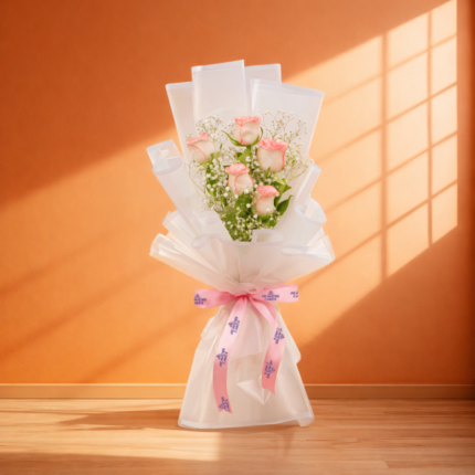 5 Rose Pink Aura Bouquet